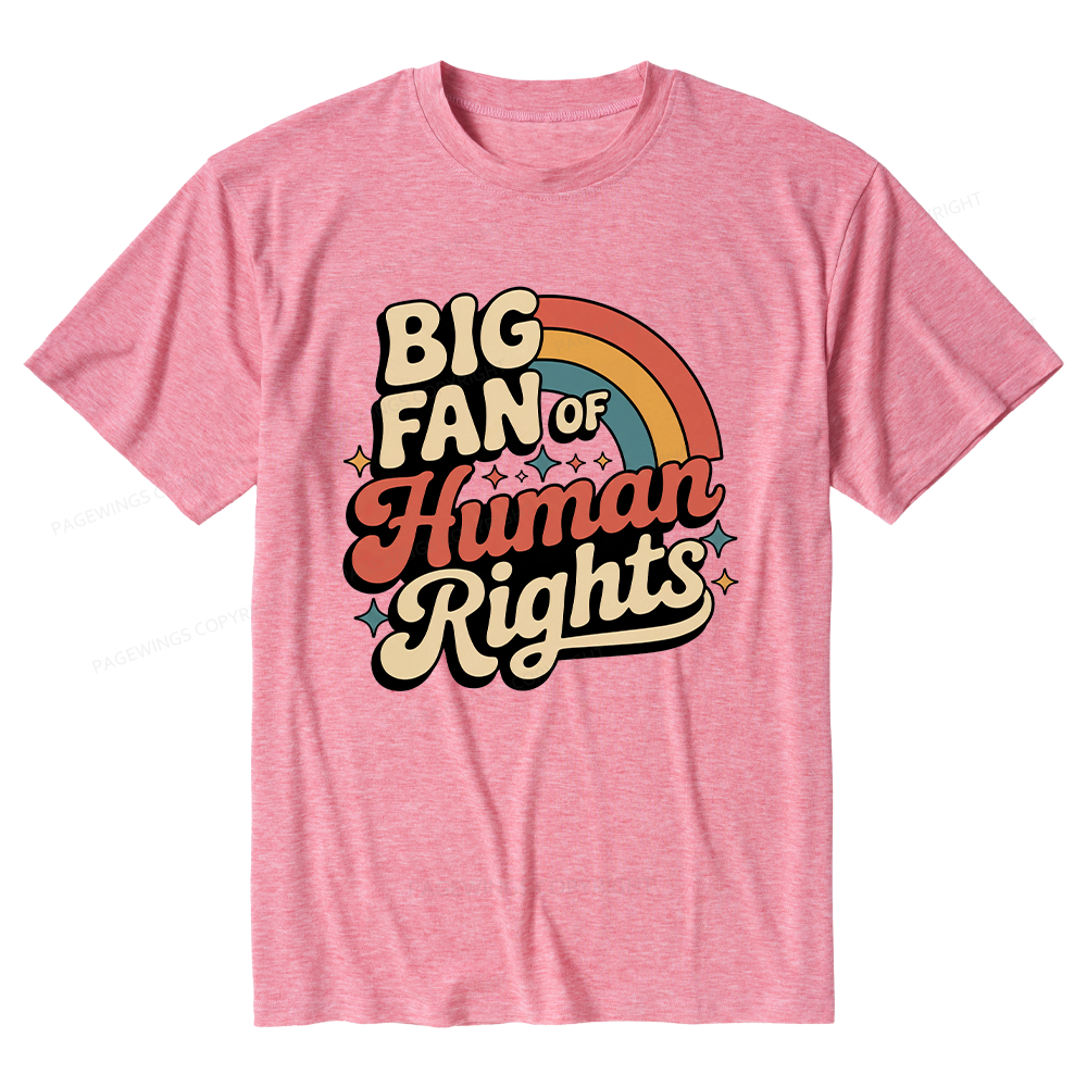 Pagewings Soft Big Fan of Human Rights Unisex Heather T-Shirt