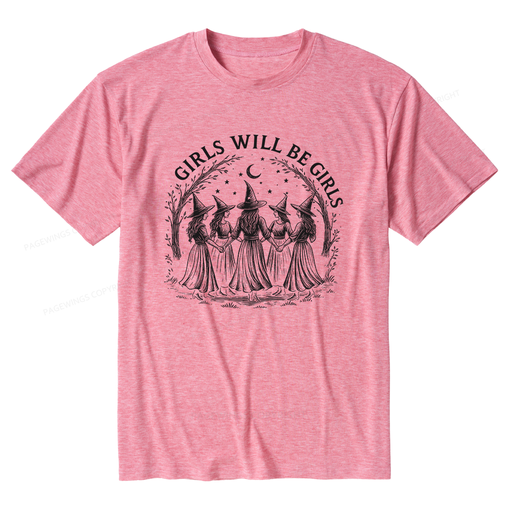 Pagewings Soft Girls Will Be Girls Unisex Heather T-Shirt