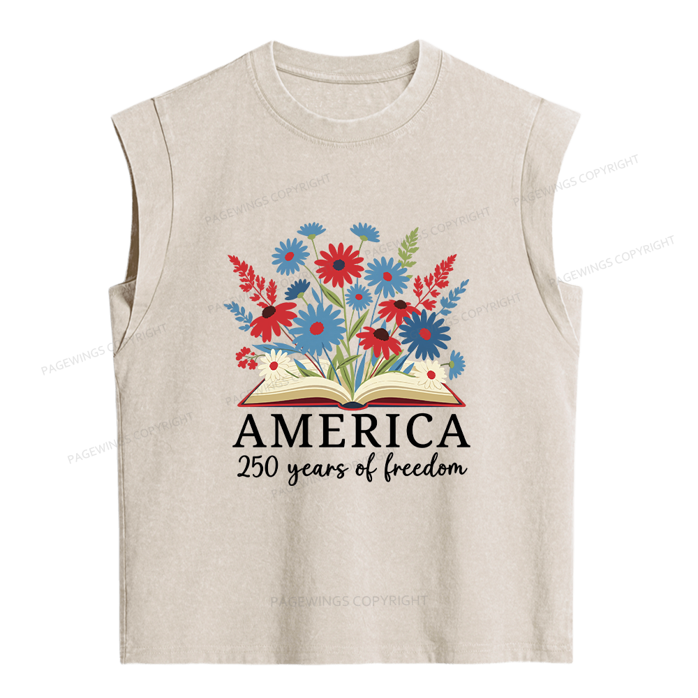 Pagewings 250 Years Of Freedom Women's Washed Tank Top