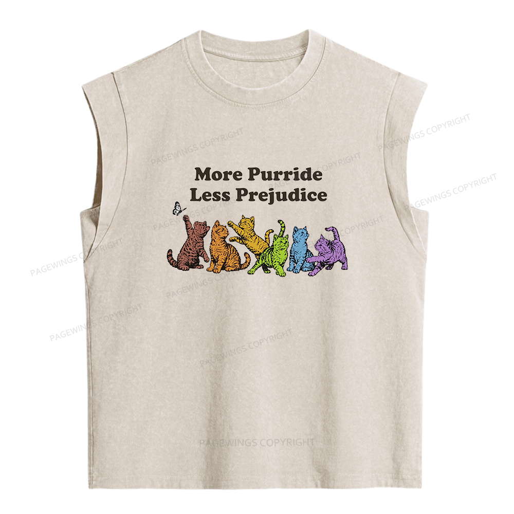 Pagewings More Pride Less Prejudice Women's Washed Tank Top