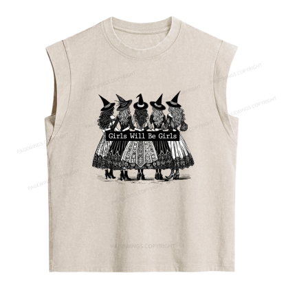 Pagewings Girls Will Be Girls Women's Washed Tank Top