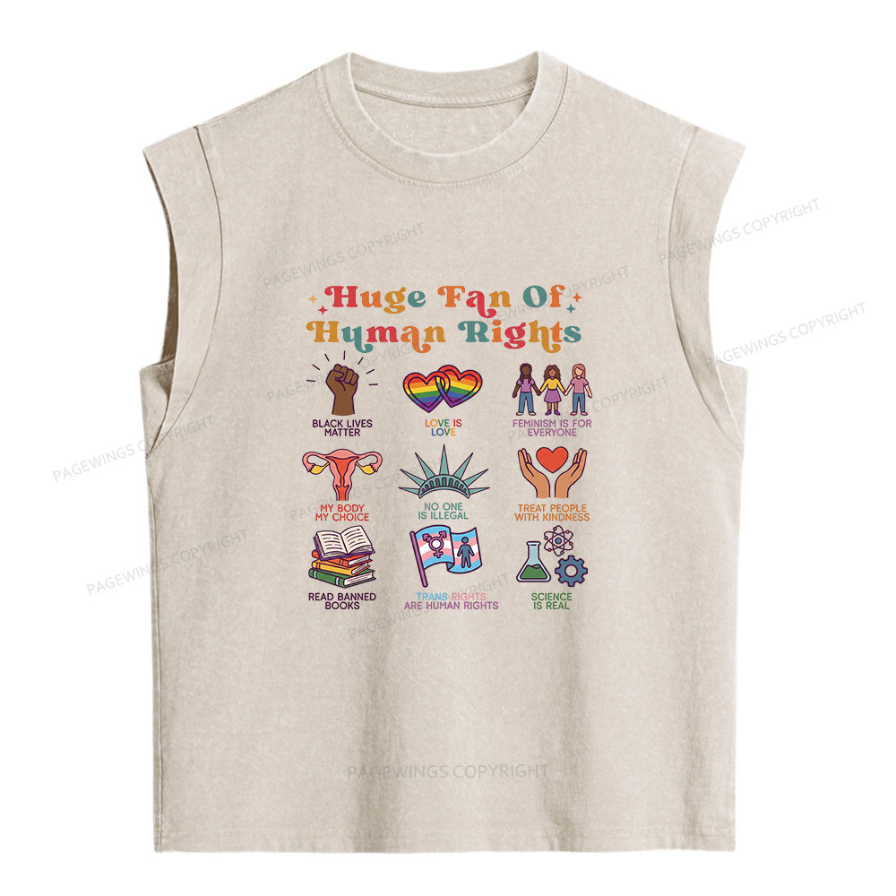 Pagewings Human Rights Women's Washed Tank Top