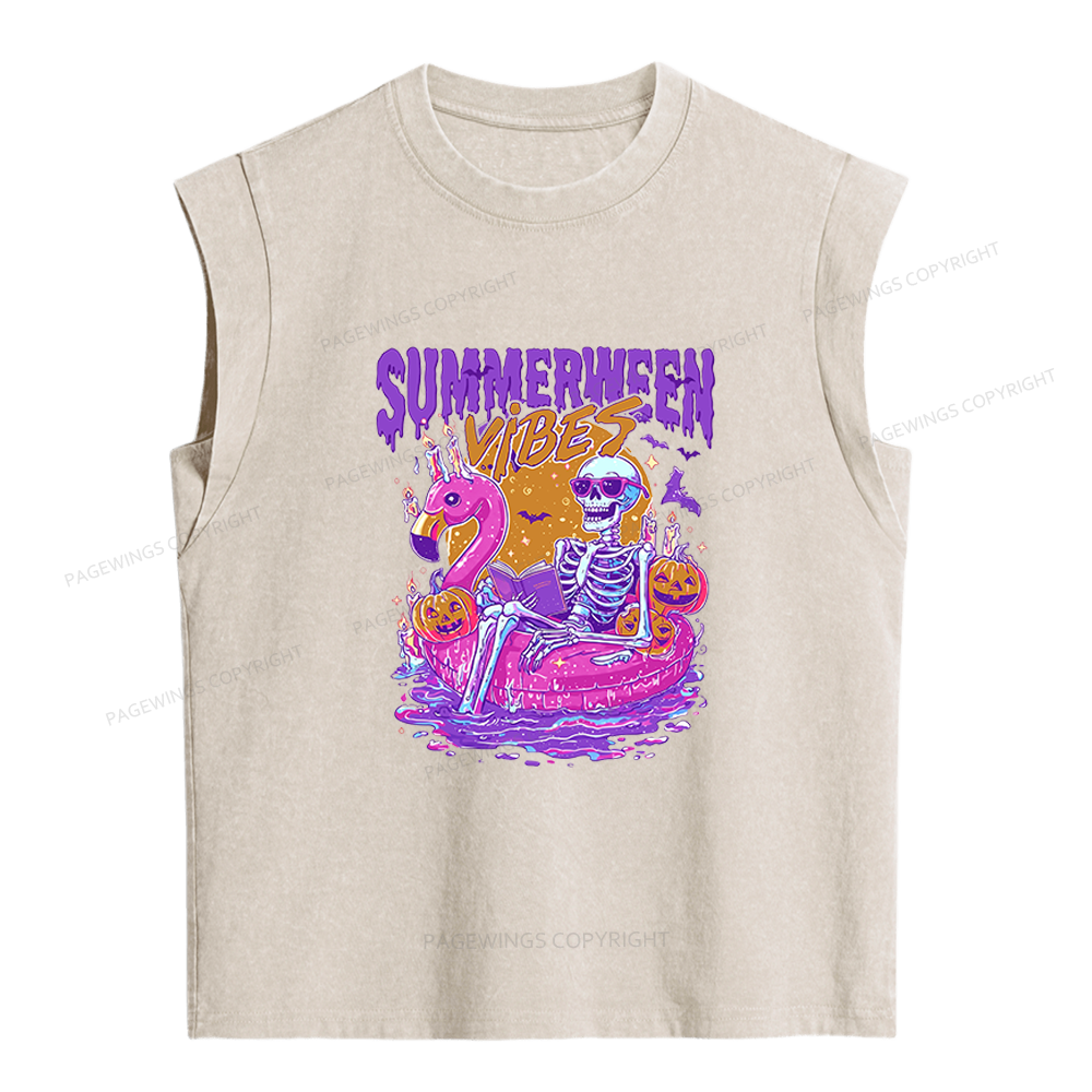 Pagewings Summerween Women's Washed Tank Top