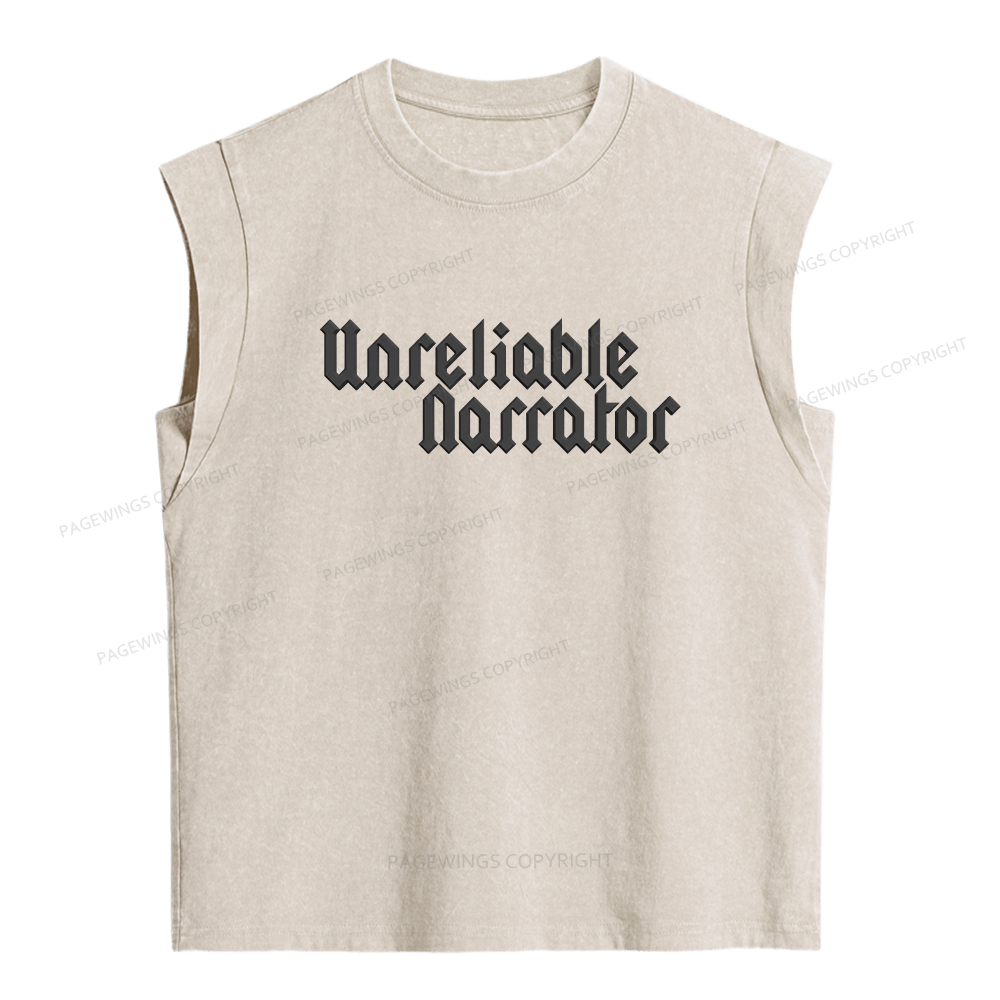 Pagewings Unreliable Narrator Women's Washed Tank Top