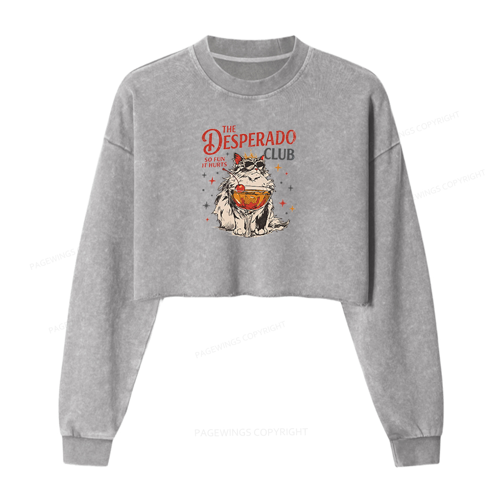Pagewings Desperado Club Washed Crop Sweatshirt
