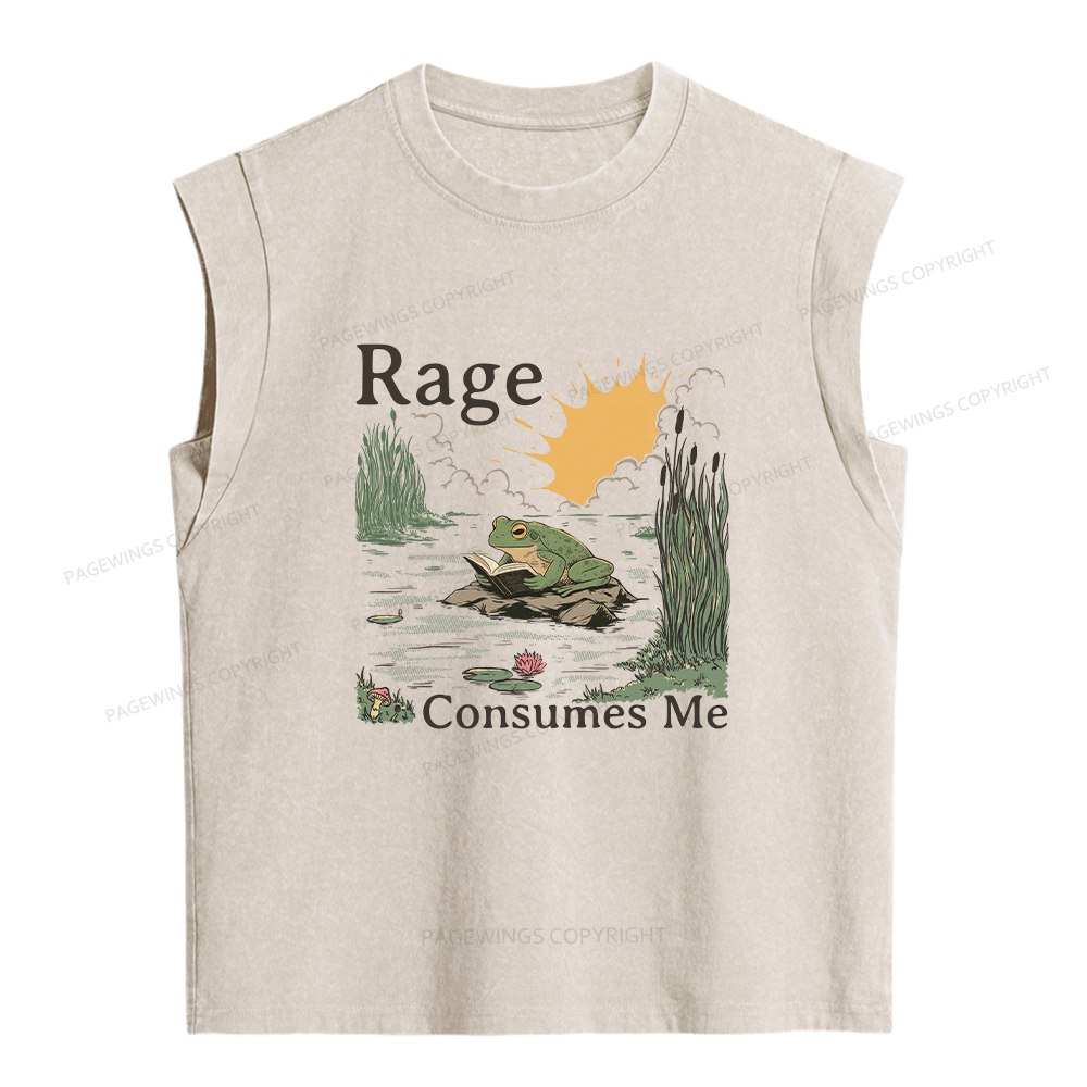 Pagewings Rage Consumes Me Women's Washed Tank Top