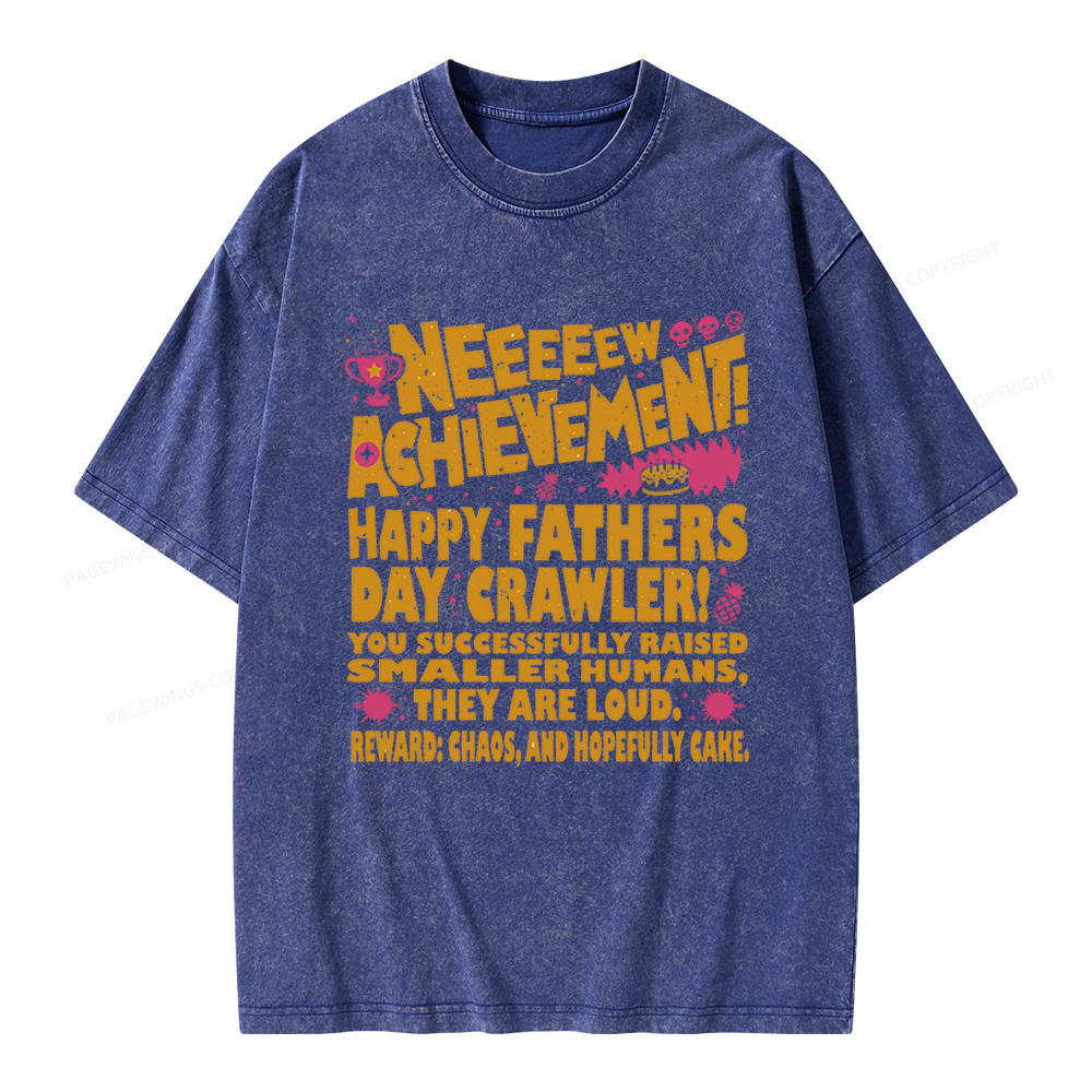 Pagewings Dad Achievement Unisex Washed T-shirt