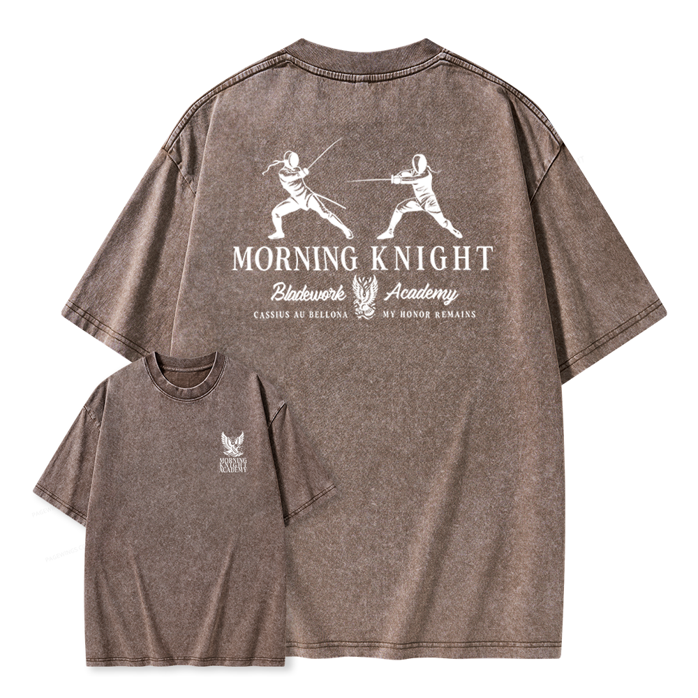 Pagewings Morning Knight Unisex Washed T-shirt