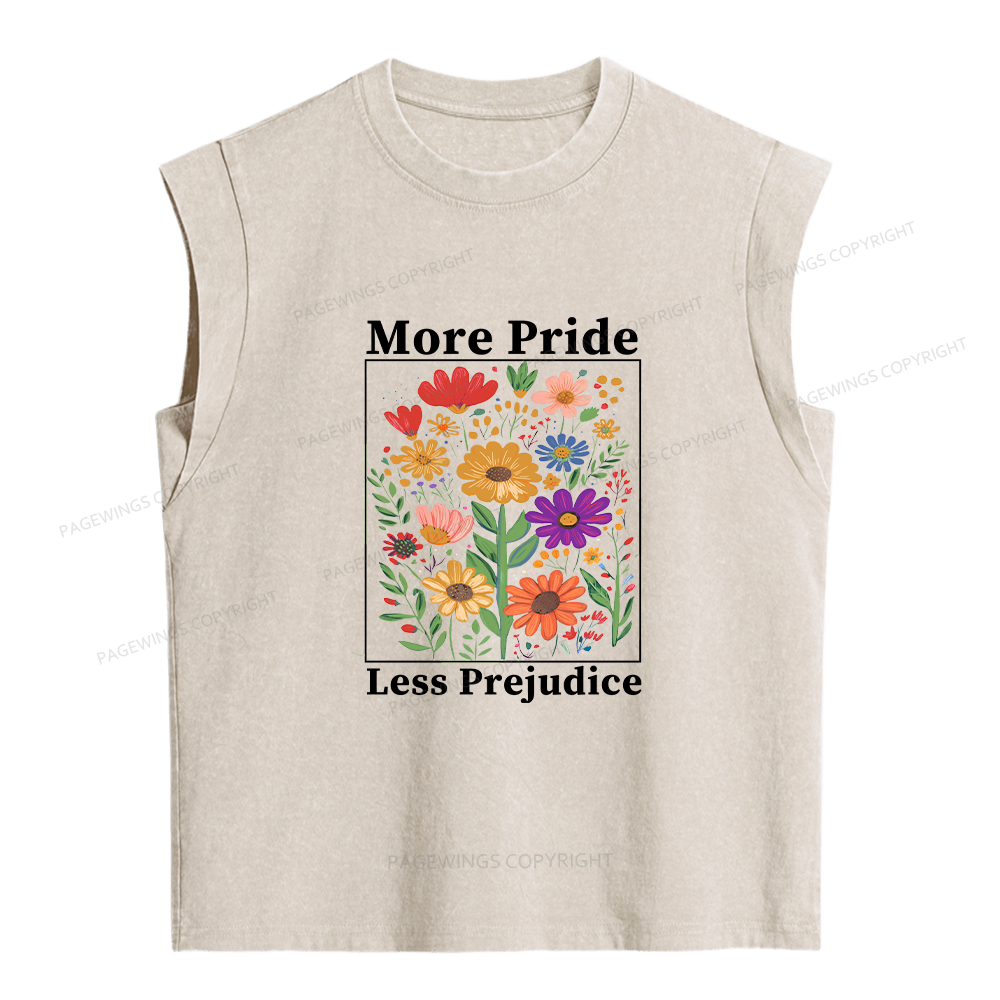 Pagewings More Pride Less Prejudice Women's Washed Tank Top