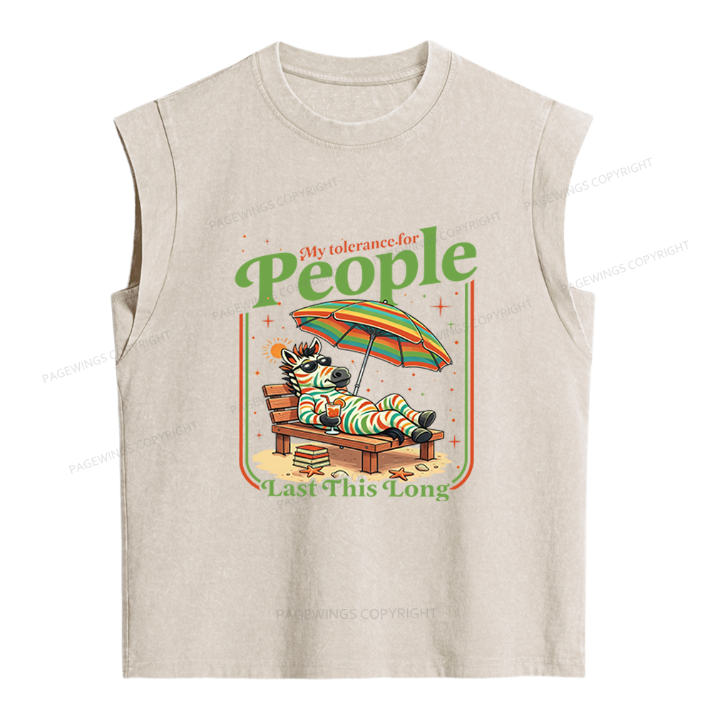 Pagewings Funny Zebra Women's Washed Tank Top