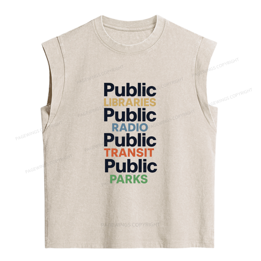 Pagewings Public Libraries Women's Washed Tank Top