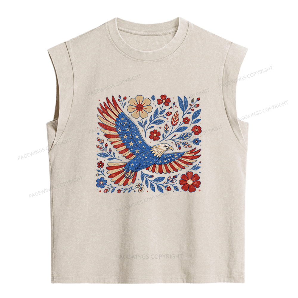 Pagewings Freedom Women's Washed Tank Top