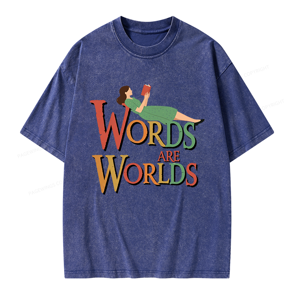 Pagewings Words Are Worlds Unisex Washed T-shirt
