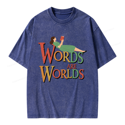 Pagewings Words Are Worlds Unisex Washed T-shirt