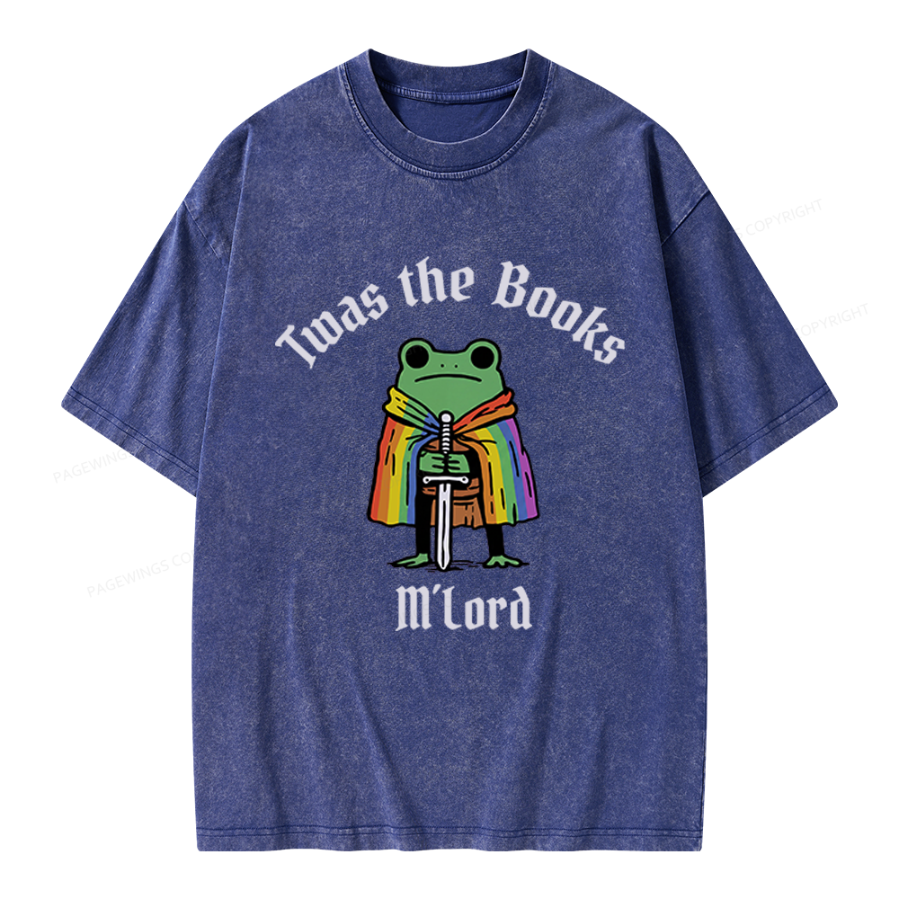 Pagewings Twas The Books Funny Unisex Washed T-shirt