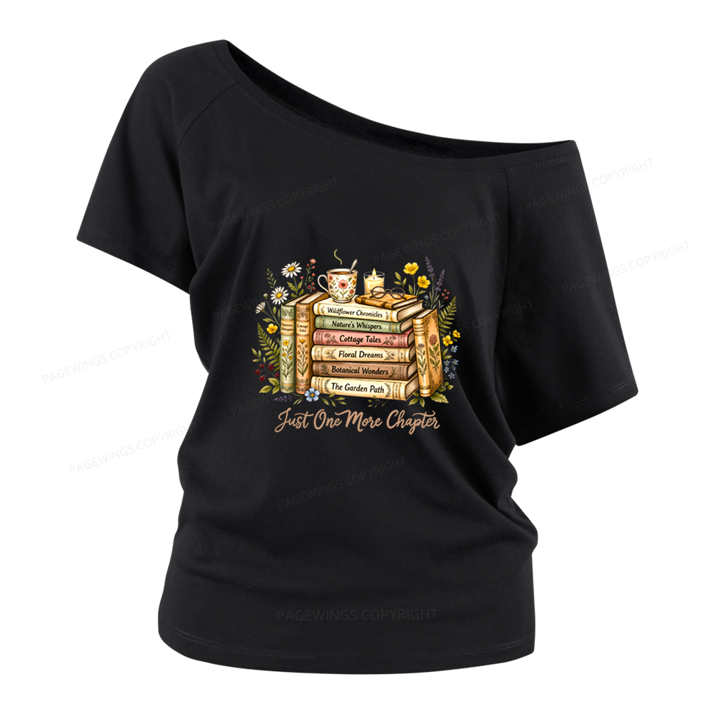 Pagewings Just One More Chapter Women Off Shoulder T-shirts