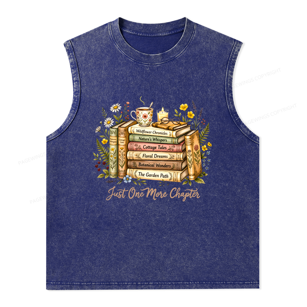 Pagewings Just One More Chapter Unisex Washed Tank Top