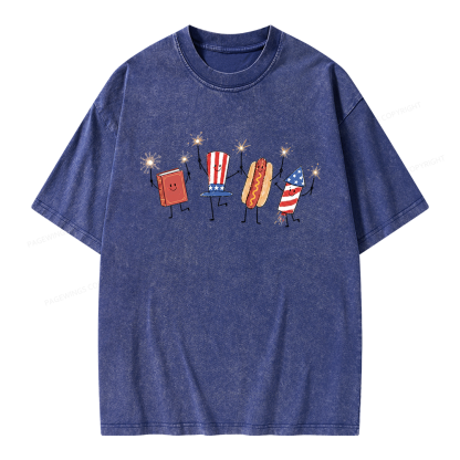 Pagewings Funny Sumer 250th Unisex Washed T-shirt