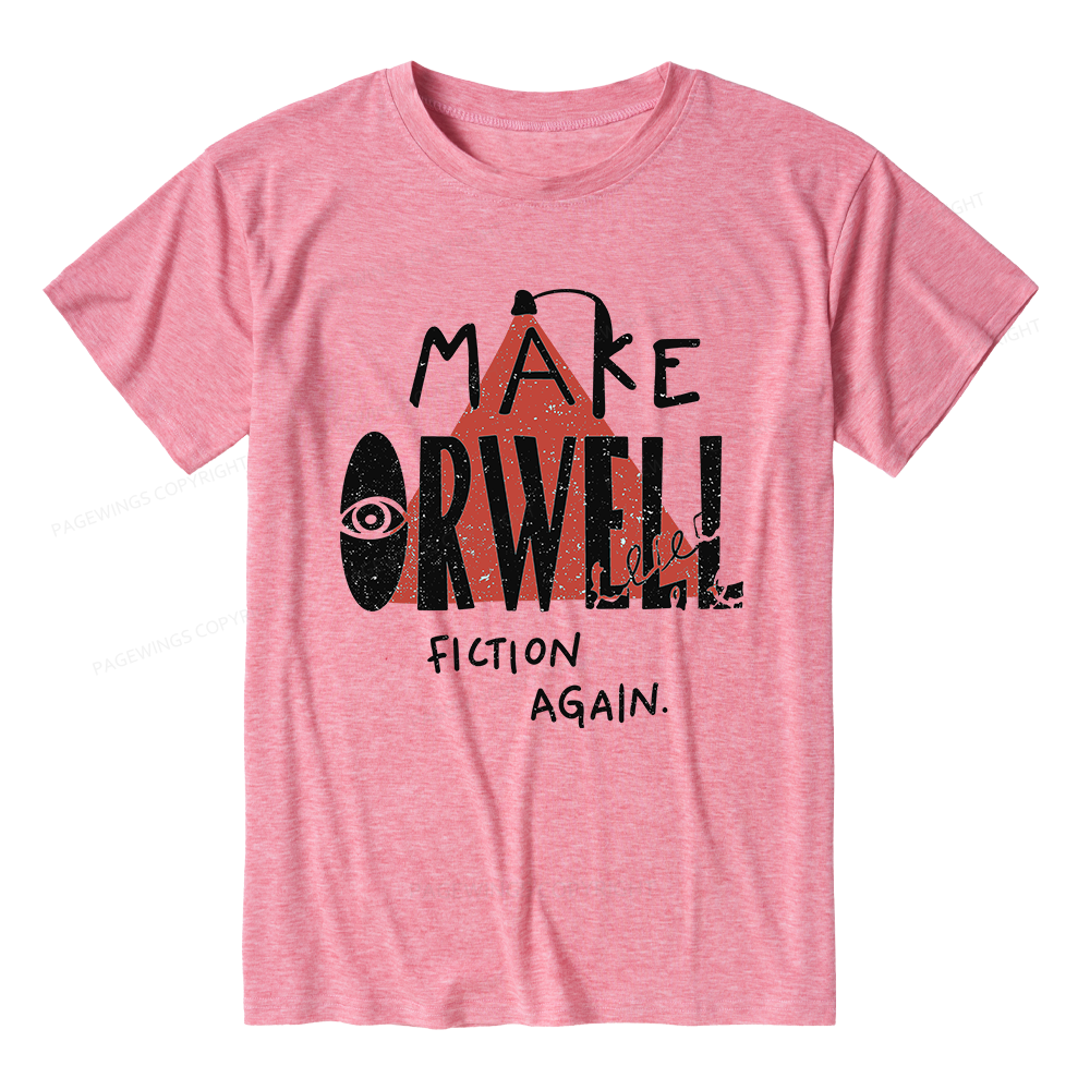 Pagewings Soft Make Orwell Fiction Again Unisex Heather T-Shirt