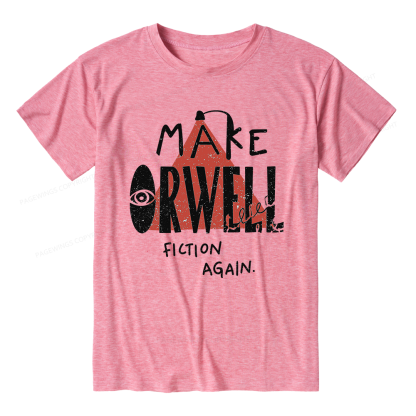 Pagewings Soft Make Orwell Fiction Again Unisex Heather T-Shirt
