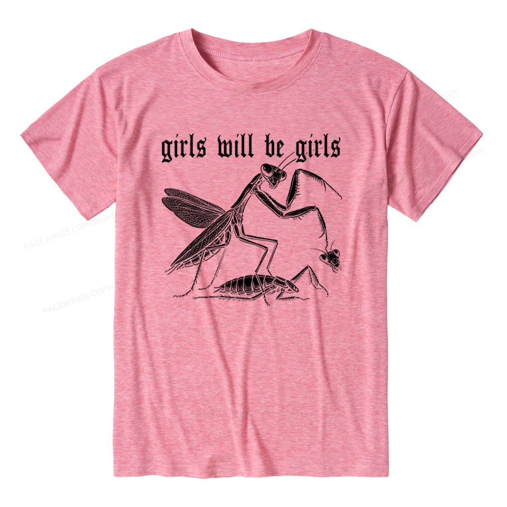 Pagewings Soft Girls Will Be Girls Unisex Heather T-Shirt