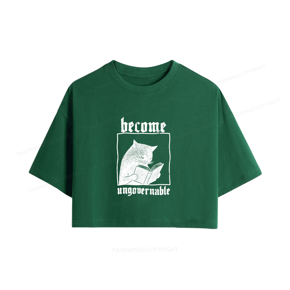 Pagewings Become Ungovernable Women Crop Tops