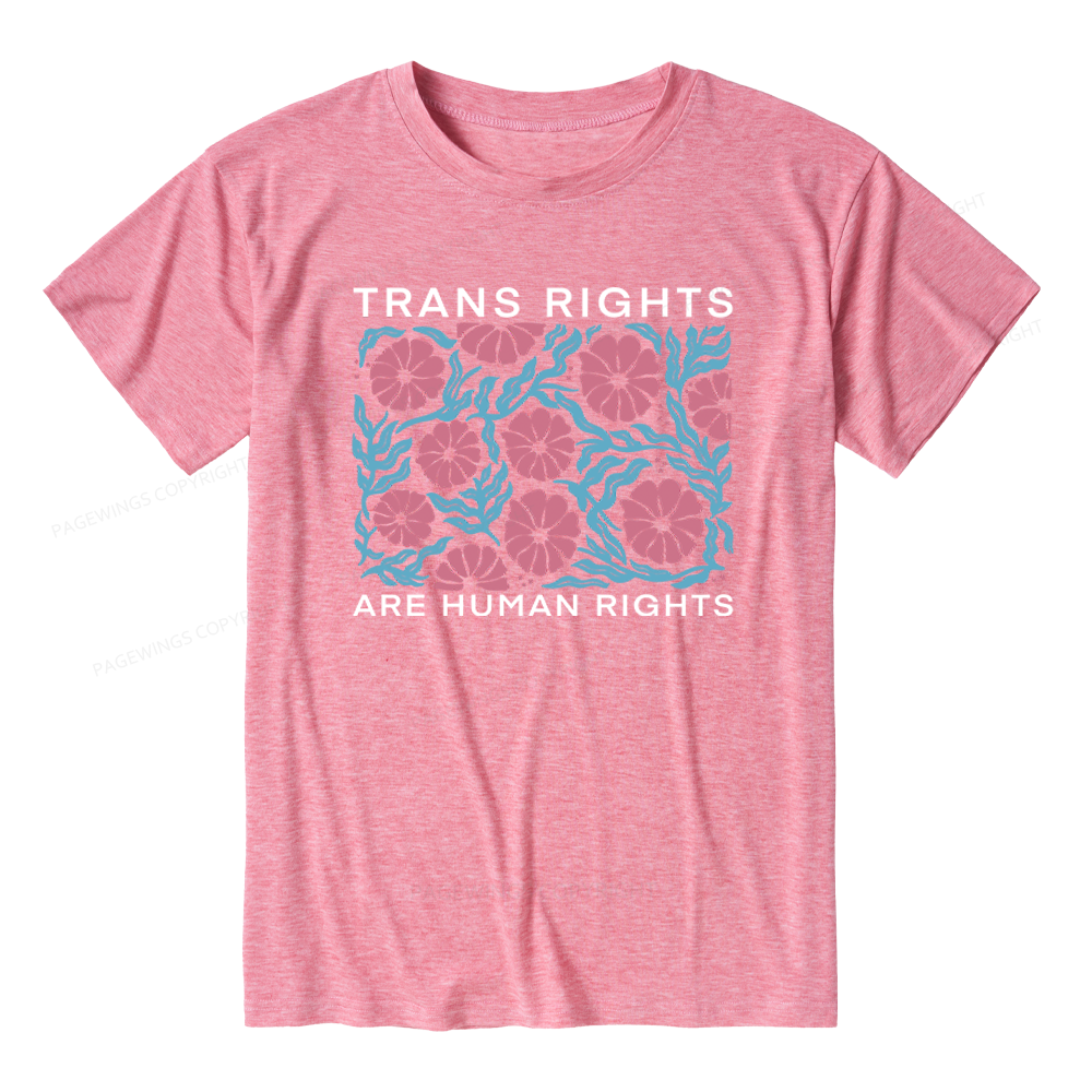 Pagewings Soft Trans Rights Are Human Rights Unisex Heather T-Shirt