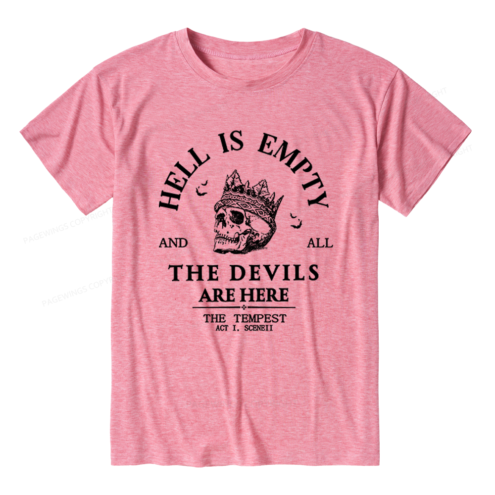 Pagewings Soft Hell is Empty and all the Devils are Here Unisex Heather T-Shirt