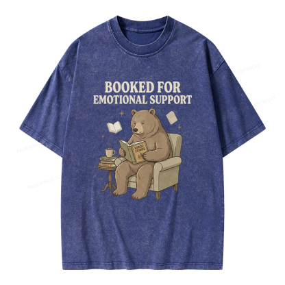 Pagewings Booked For Emotional Support Unisex Washed T-shirt