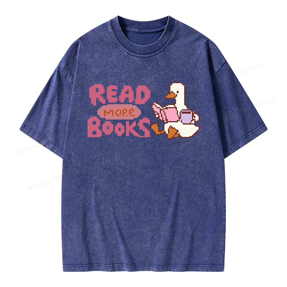 Pagewings Read More Books Unisex Washed T-shirt