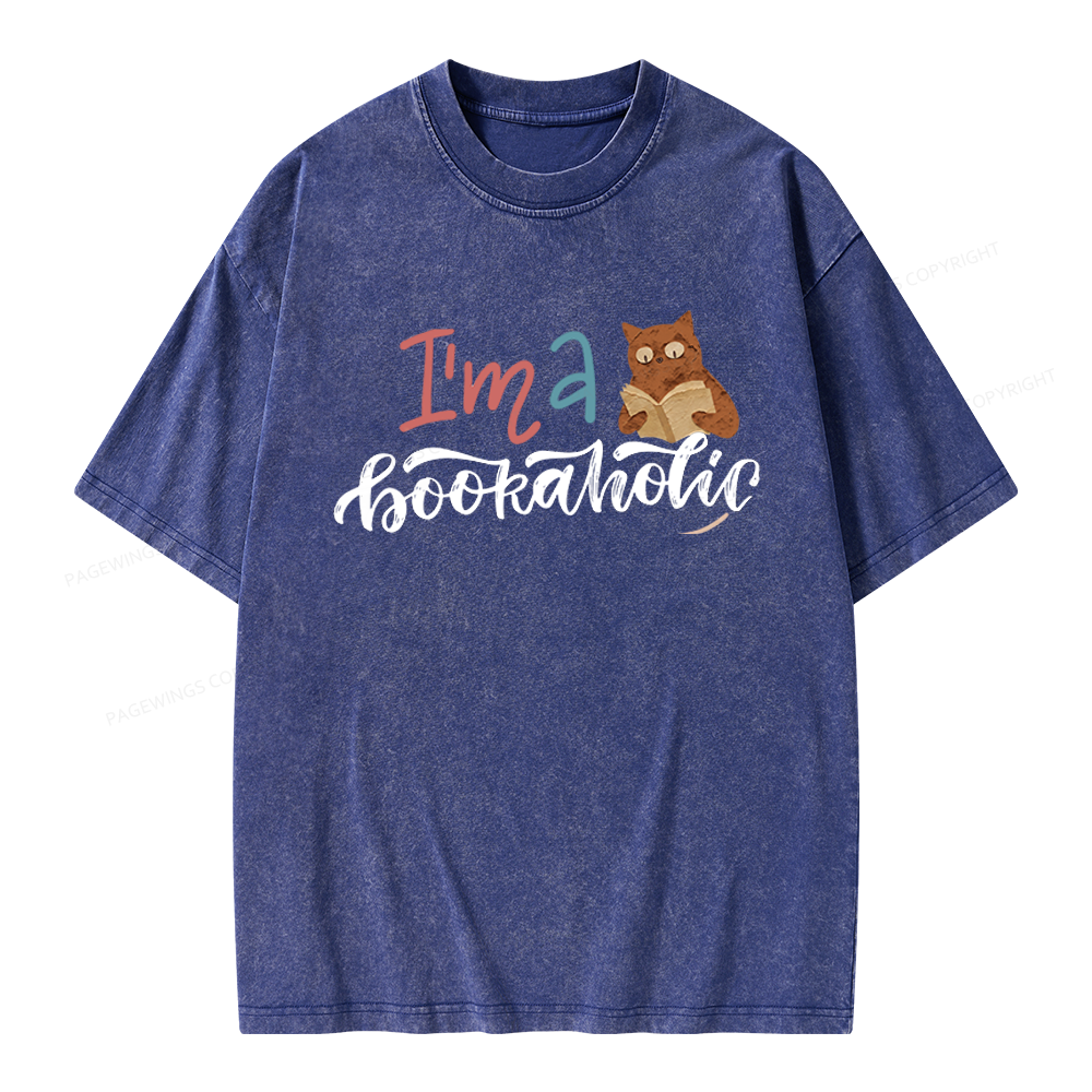 Pagewings I'm a Bookaholic Unisex Washed T-shirt
