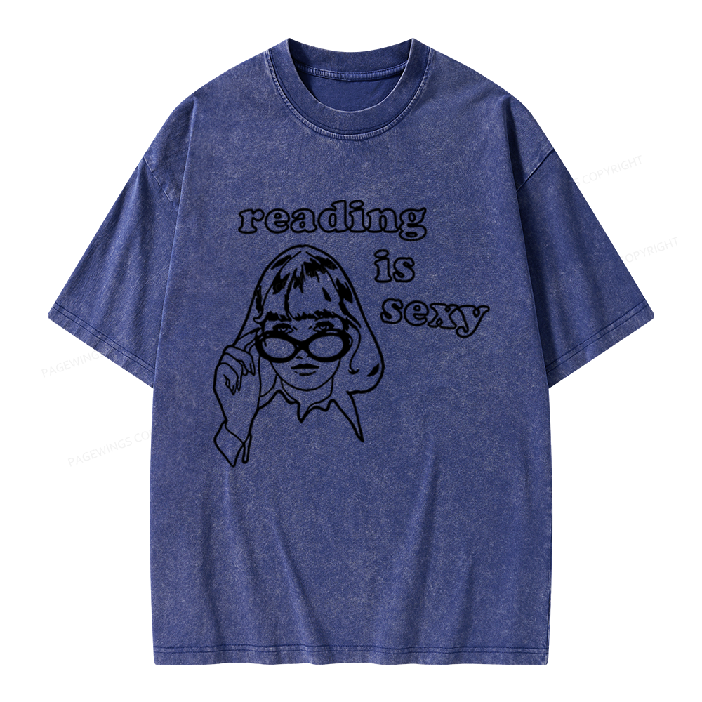 Pagewings Reading Is Sexy Unisex Washed T-shirt