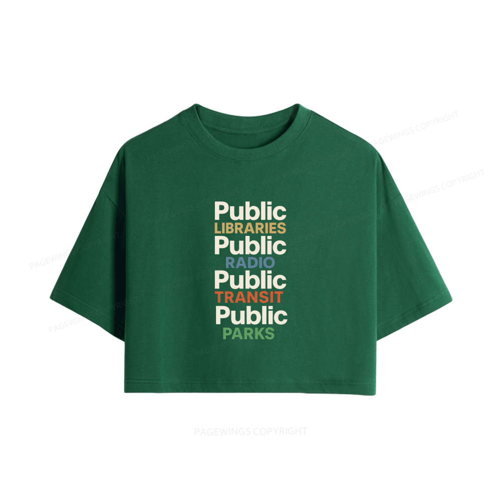 Pagewings Public Libraries Women Crop Tops