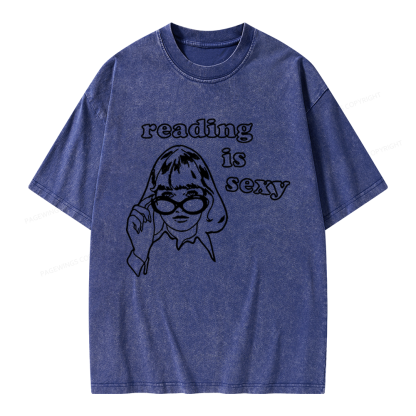 Pagewings Reading Is Sexy Unisex Washed T-shirt