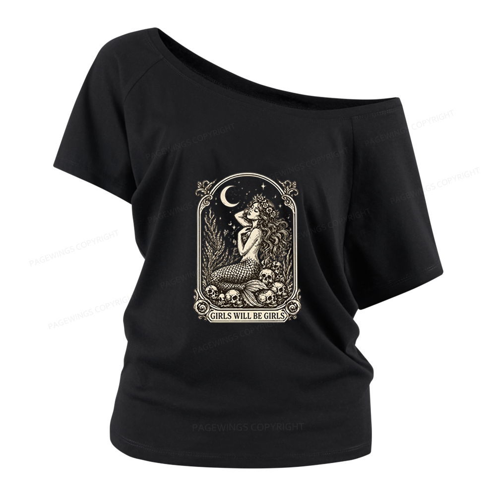 Pagewings Girls Will Be Girls Women Off Shoulder T-shirts