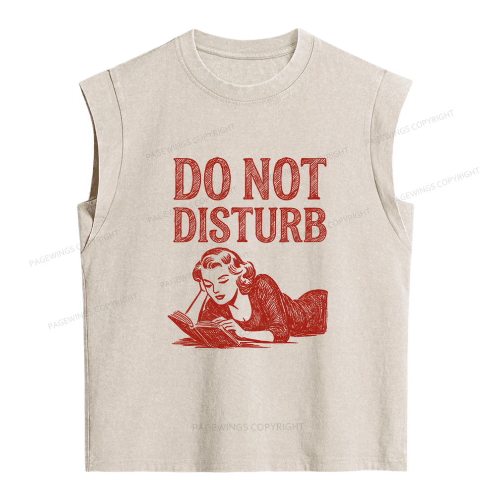 Pagewings Do Not Disturb Women's Washed Tank Top