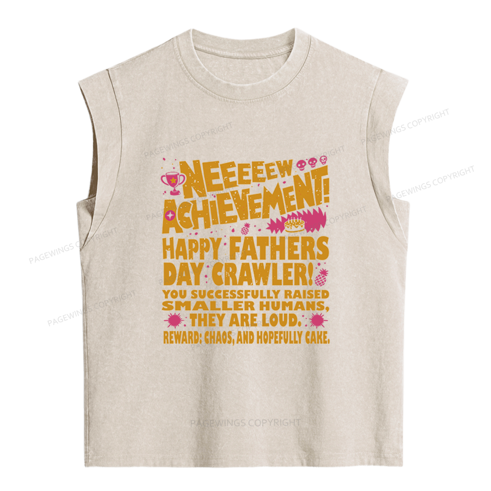 Pagewings Dad Achievement Women's Washed Tank Top