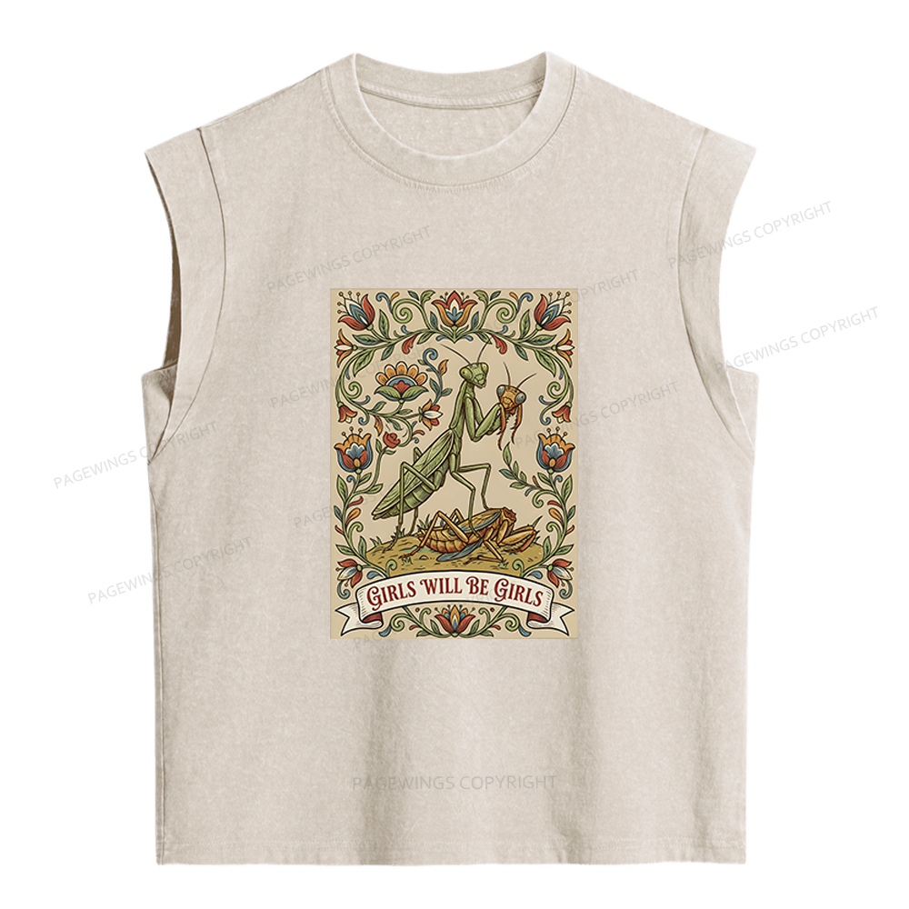 Pagewings Girls Will Be Girls Women's Washed Tank Top