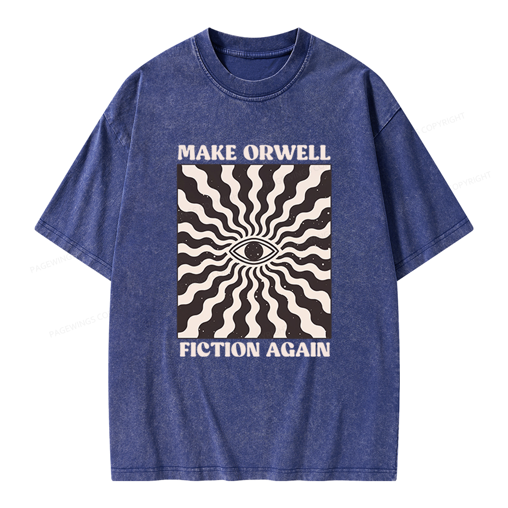 Pagewings Make Orwell Fiction Again Unisex Washed T-shirt