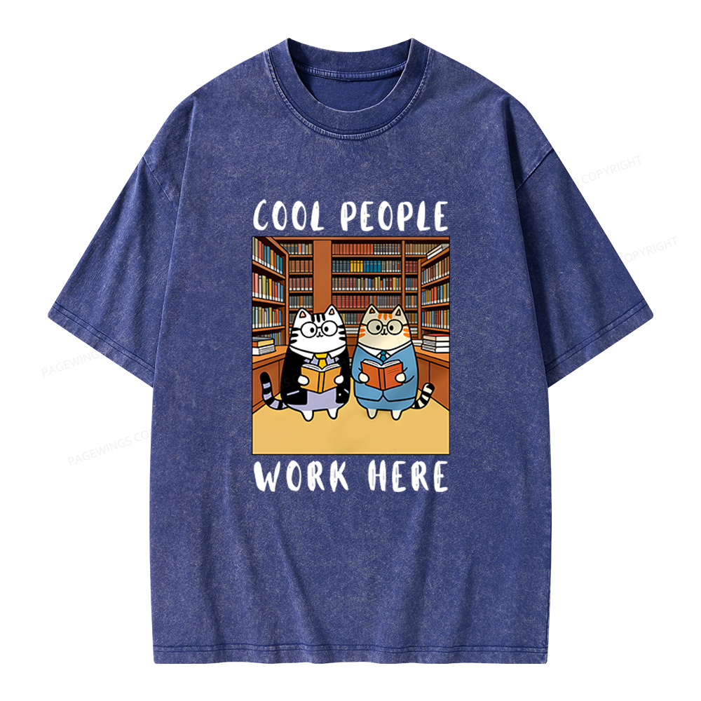 Pagewings Cool People Work Here Unisex Washed T-shirt