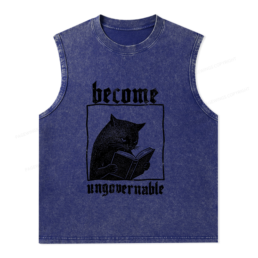 Pagewings Become Ungovernable Unisex Washed Tank Top