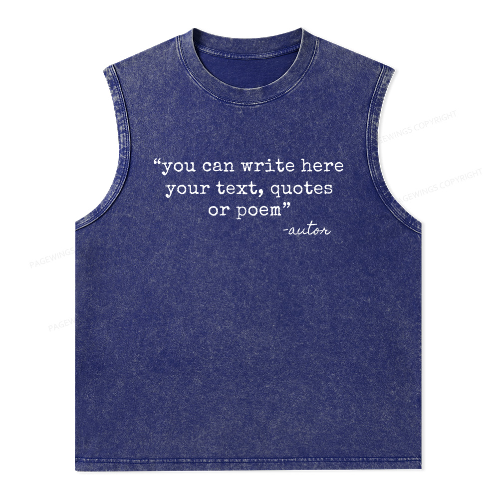 Pagewings Personalized Quote Unisex Washed Tank Top