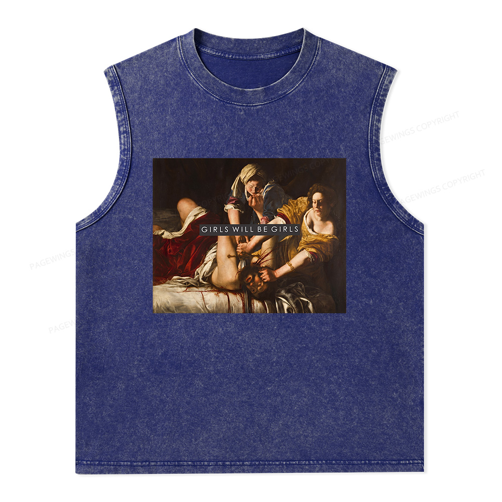 Pagewings Girls Will be Girls Unisex Washed Tank Top