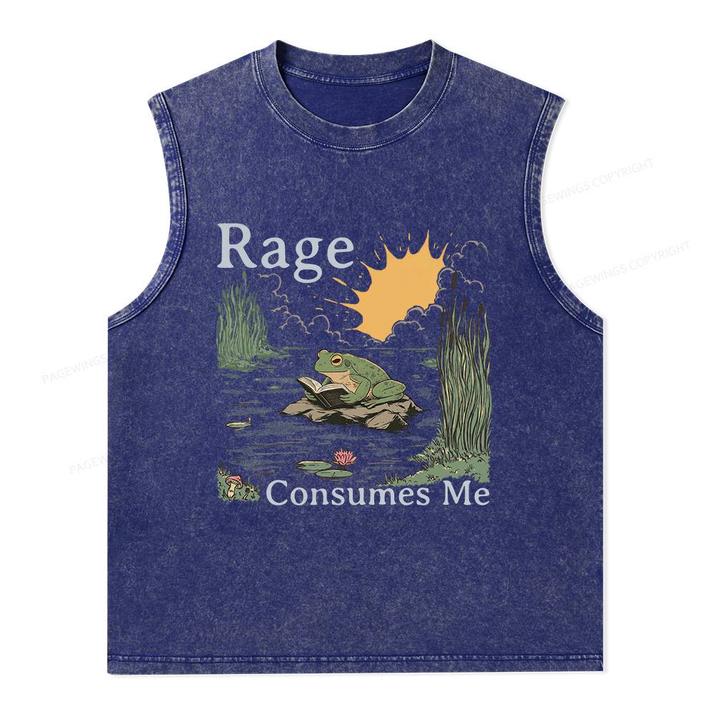 Pagewings Rage Consumes Me Unisex Washed Tank Top