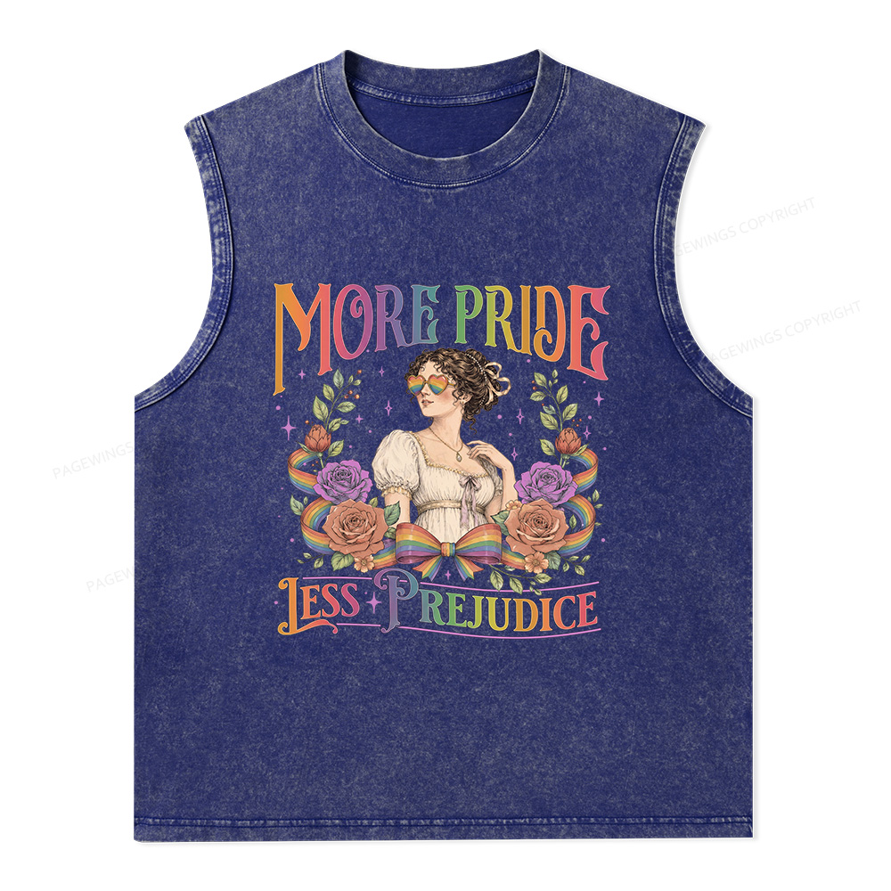 Pagewings More Pride Less Prejudice Unisex Washed Tank Top