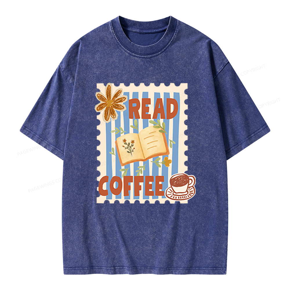 Pagewings Coffee And Read Unisex Washed T-shirt