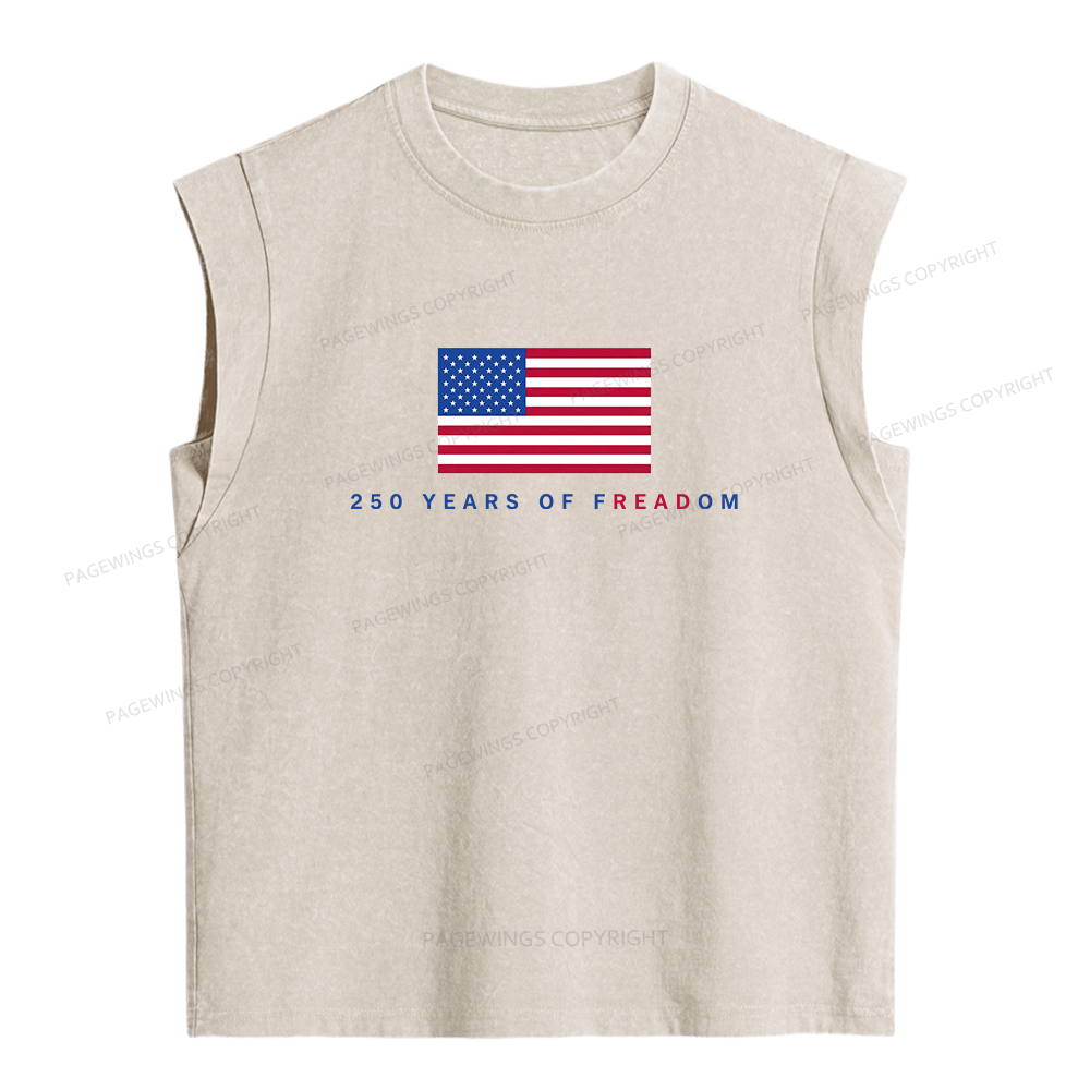 Pagewings 250 Years of Freedom Women's Washed Tank Top