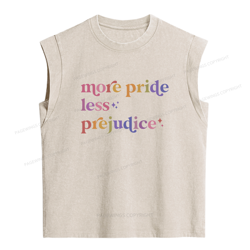 Pagewings More Pride Less Prejudice Women's Washed Tank Top