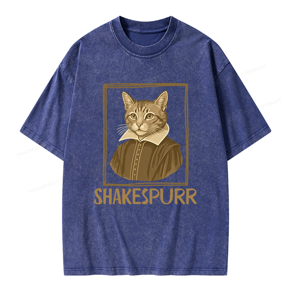 Pagewings Shakespurr Unisex Washed T-shirt