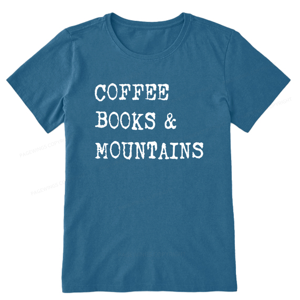 Pagewings Coffee Books Mountains Unisex Classic T-shirt